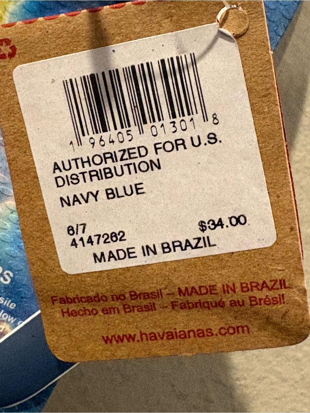 Havaianas Flip Flops Thongs Sandals NASA Kids Youth Size 6Y / 7Y Fast Shipping - Picture 5 of 5